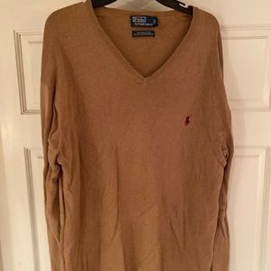 Tan V-neck Polo Ralph Lauren sweater